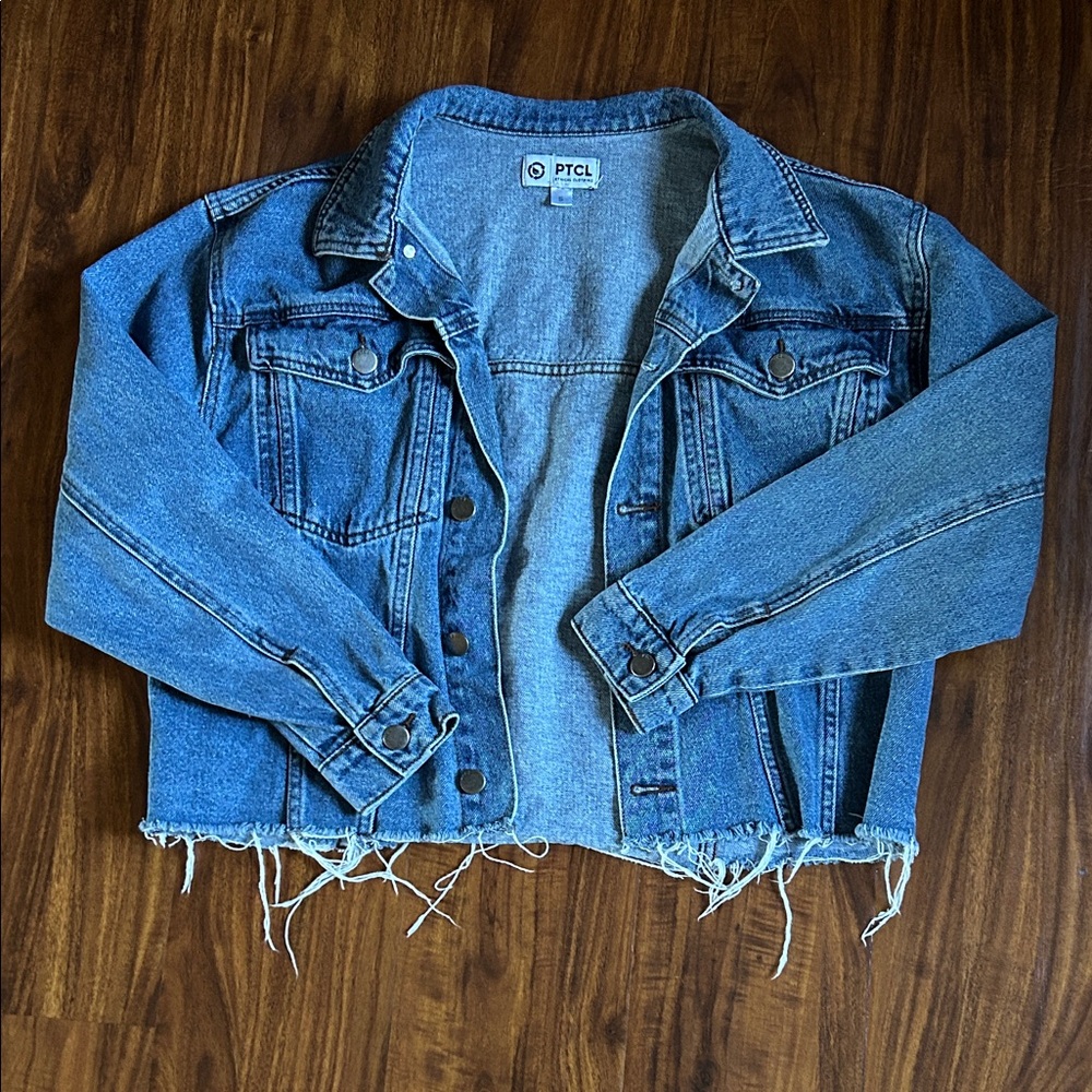 PTCL Jean Jacket Frayed Hem Blue